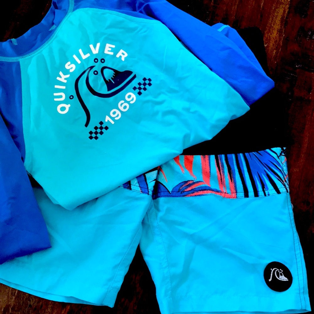 Quicksilver Boys Rashguard and Trunks Set
